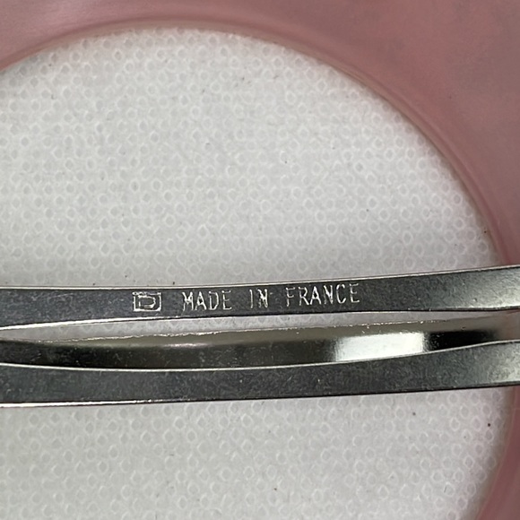 Pink with Silver Leafing French Barrette - Picture 4 of 5